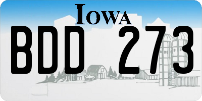 IA license plate BDD273