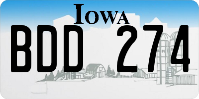 IA license plate BDD274