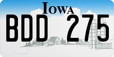 IA license plate BDD275