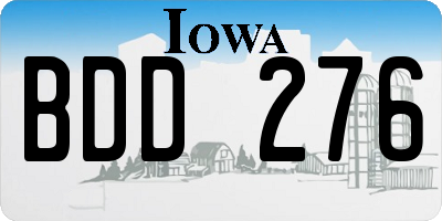 IA license plate BDD276