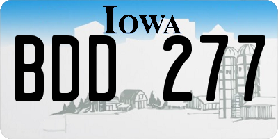 IA license plate BDD277