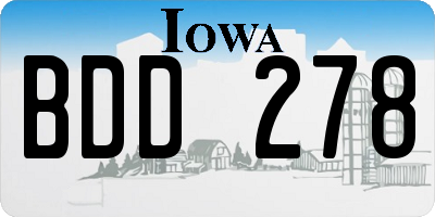 IA license plate BDD278