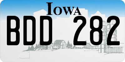 IA license plate BDD282