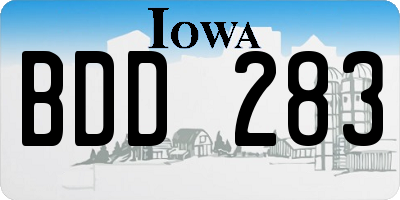 IA license plate BDD283