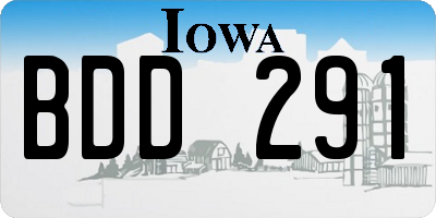 IA license plate BDD291