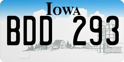 IA license plate BDD293