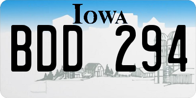 IA license plate BDD294