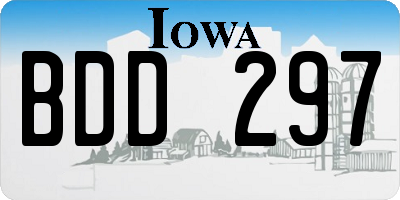 IA license plate BDD297