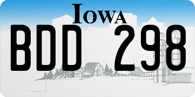 IA license plate BDD298