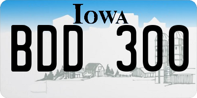 IA license plate BDD300