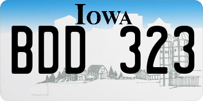IA license plate BDD323
