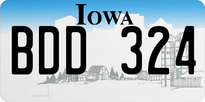 IA license plate BDD324