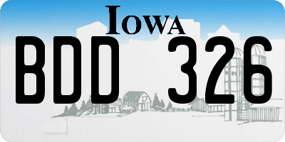 IA license plate BDD326