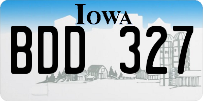 IA license plate BDD327