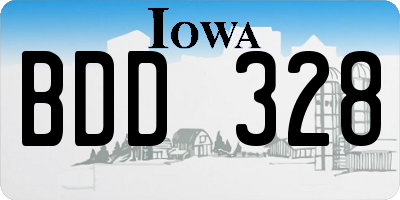 IA license plate BDD328