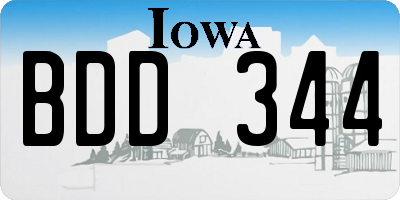 IA license plate BDD344