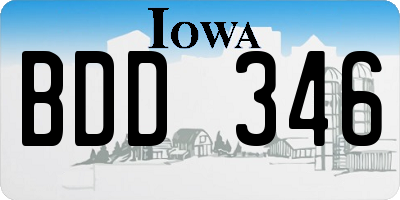 IA license plate BDD346