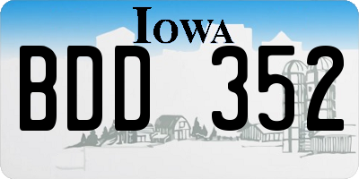 IA license plate BDD352