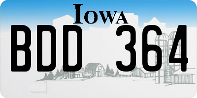 IA license plate BDD364