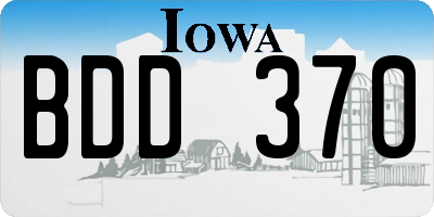 IA license plate BDD370