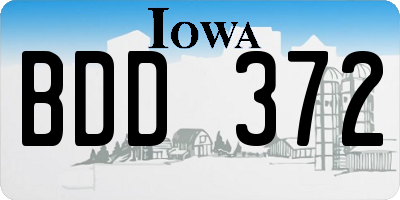 IA license plate BDD372