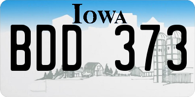 IA license plate BDD373