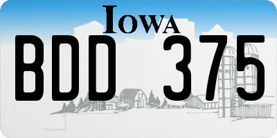 IA license plate BDD375