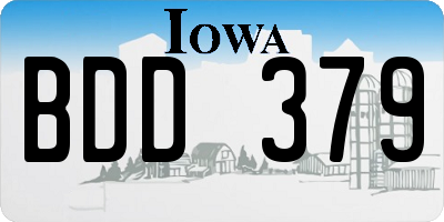 IA license plate BDD379