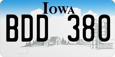 IA license plate BDD380
