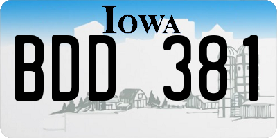 IA license plate BDD381
