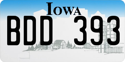IA license plate BDD393