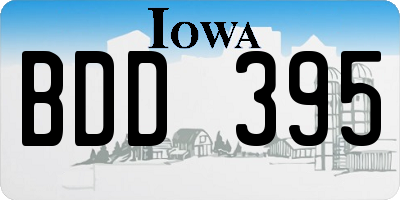 IA license plate BDD395