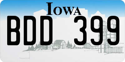 IA license plate BDD399