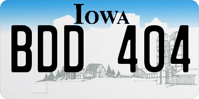 IA license plate BDD404