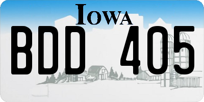 IA license plate BDD405