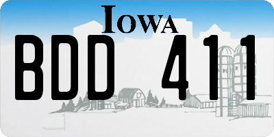 IA license plate BDD411