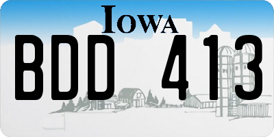 IA license plate BDD413