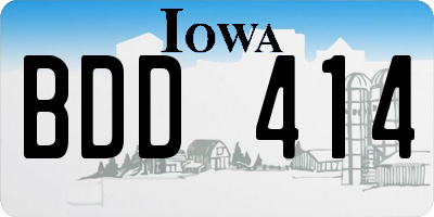 IA license plate BDD414