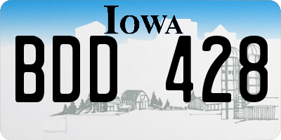 IA license plate BDD428