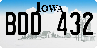 IA license plate BDD432