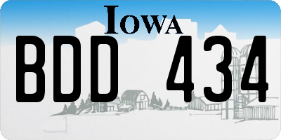 IA license plate BDD434