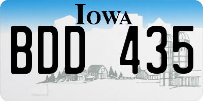 IA license plate BDD435