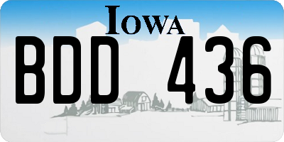 IA license plate BDD436