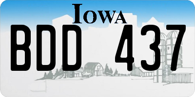 IA license plate BDD437