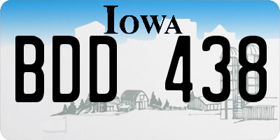 IA license plate BDD438
