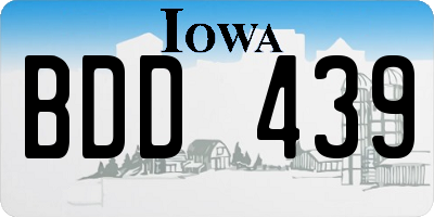 IA license plate BDD439