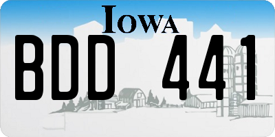 IA license plate BDD441