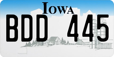 IA license plate BDD445