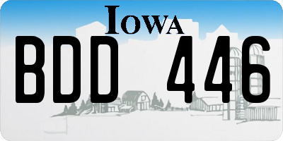 IA license plate BDD446