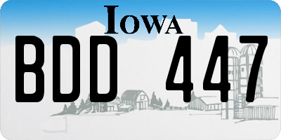 IA license plate BDD447